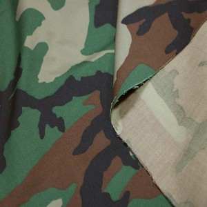 US army style woodland camouflage fabric