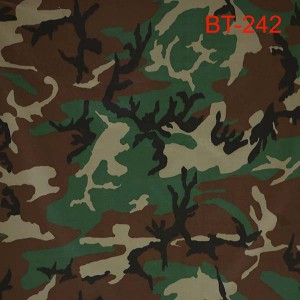 US army style woodland camouflage fabric