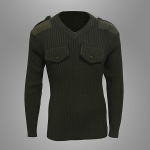 100%wool olive green military combat pullover