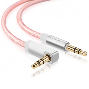 90 Degree Right Angle 3.5mm Audio Cable 6 Feet/1.8 Meters, #CC0374