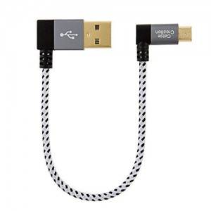 Short Angle Micro USB Cable 0.5Feet/0.15Meter, #CC0555