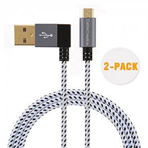 Left Angle USB 2.0 Charge Cable 10Feet / 3Meters, [2-Pack] , # CC0565