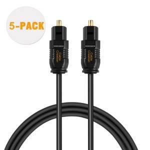 Optical Digital Audio Cable 6 Feet / 1.8 Meters,[5-PACK], # CF0026