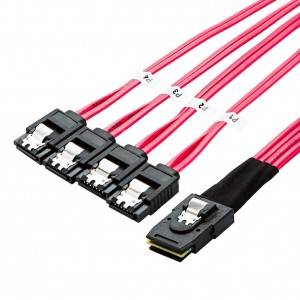 Mini SAS 36Pin (SFF-8087) Male to 4 SATA 7Pin Female Cable ,2-Pack, # CS0025-2