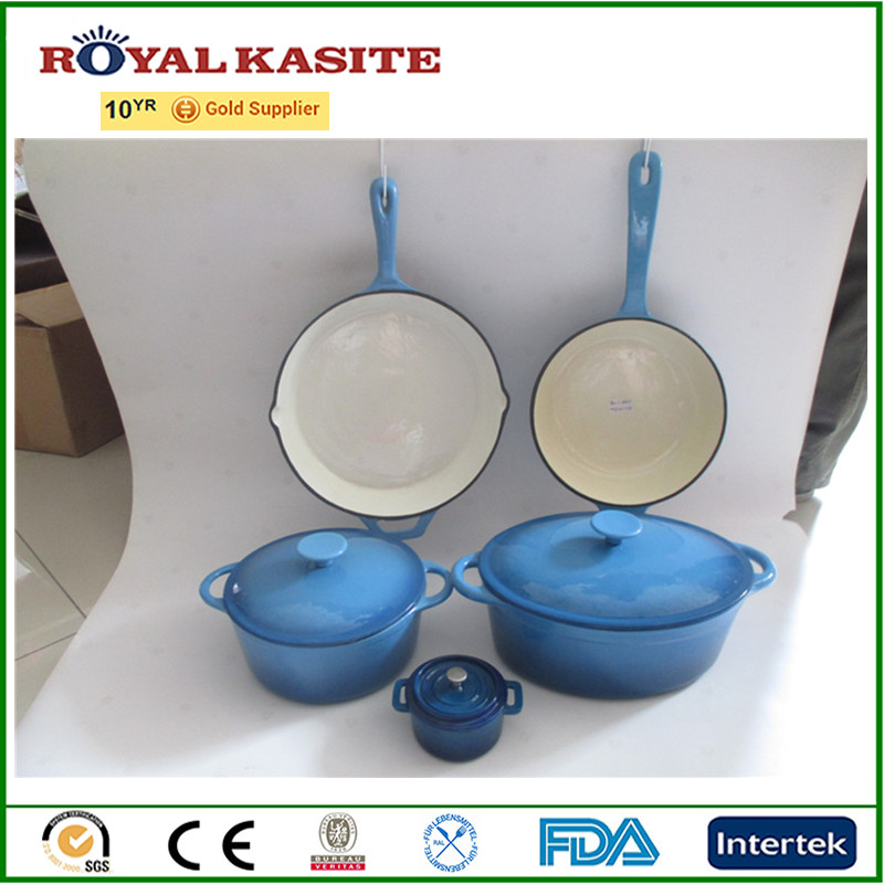 OEM/ODM Factory Fire Glass Teapot -
 High quality blue enamel cast iron cookware/casserole – KASITE