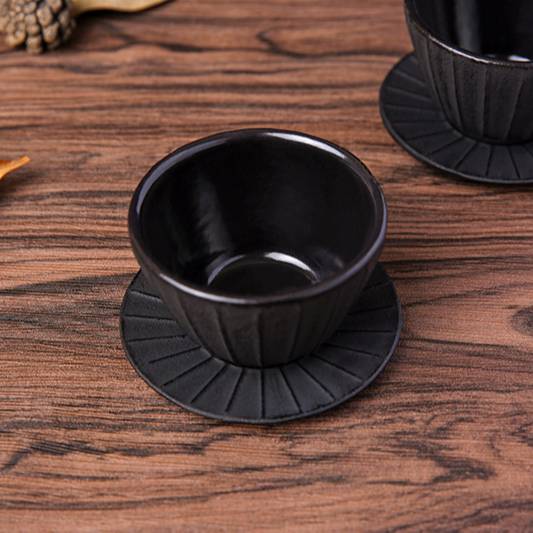 black Enamel Cast Iron Cups