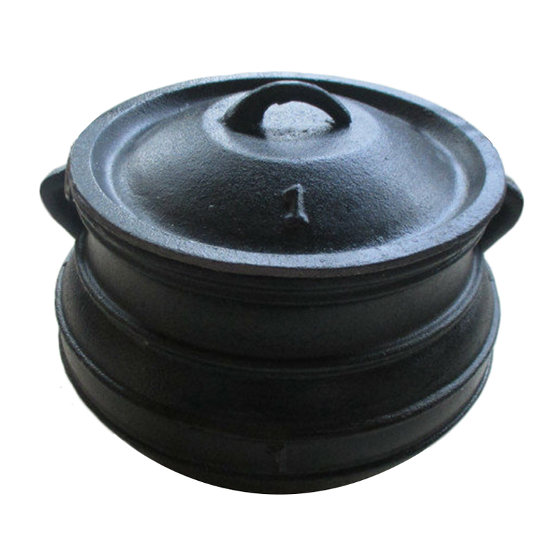Camping cast iron flat bottom potjie
