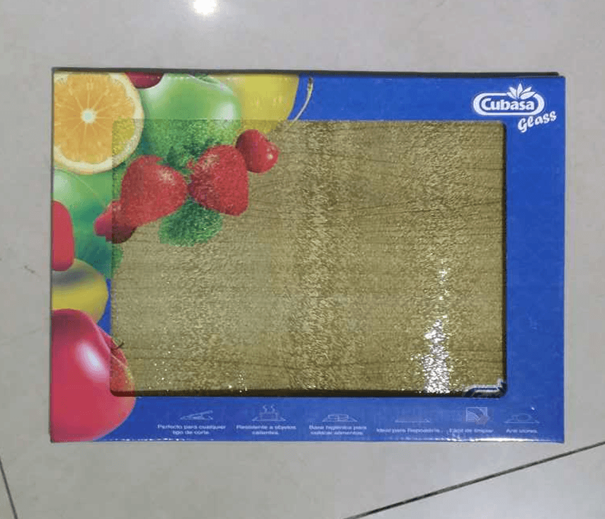 fruit pattern tempered glass cutting board