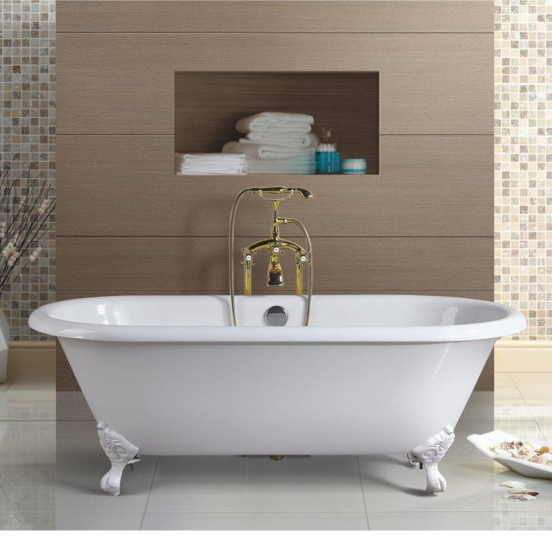 white color finishing enameled classic cast iron bathtub