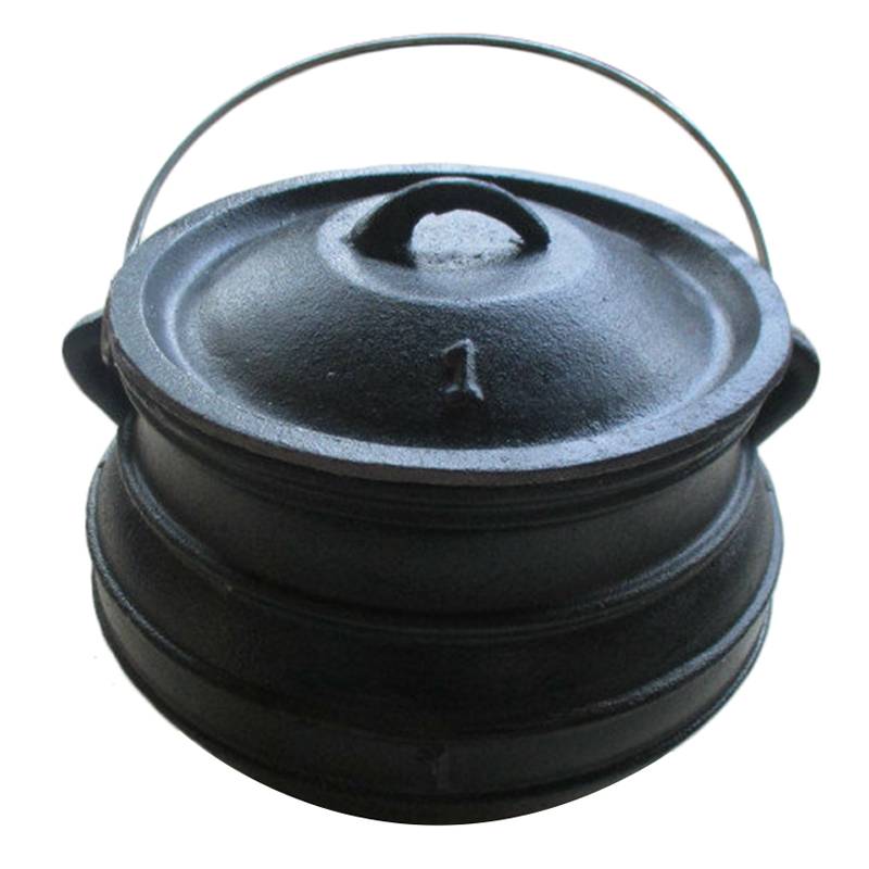 cast iron flat bottom potjie pot