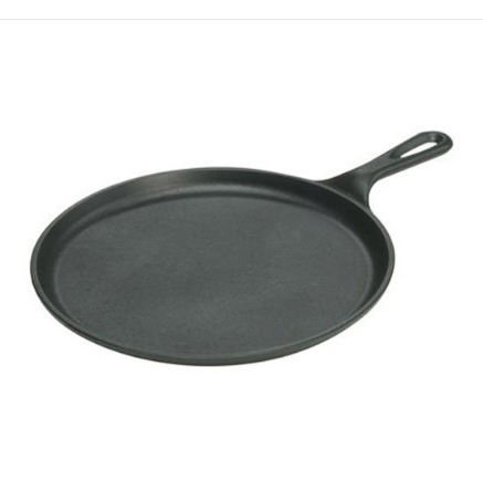 Chinese manufacture Cast Iron Round Griddle, Pre-Seasoned, 10.5-inch