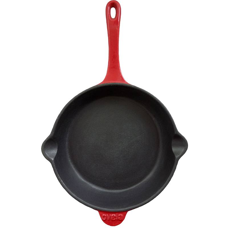 Chef's Classic Enameled Cast Iron 10-Inch Round Fry Pan, Cardinal Red