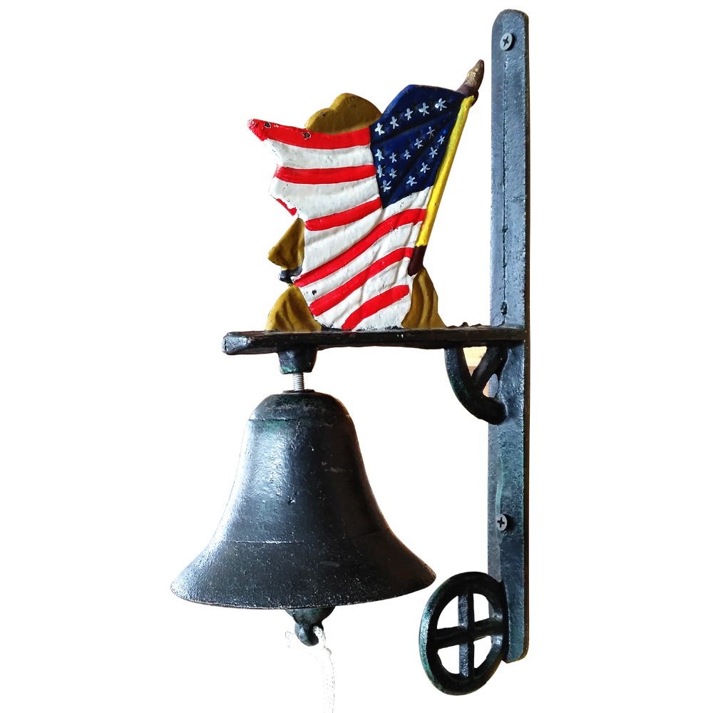 Factory Price Silver Teapot -
 Wholesaler antique Garden farm hand-painted cast iron dinner bell, USA flag – KASITE