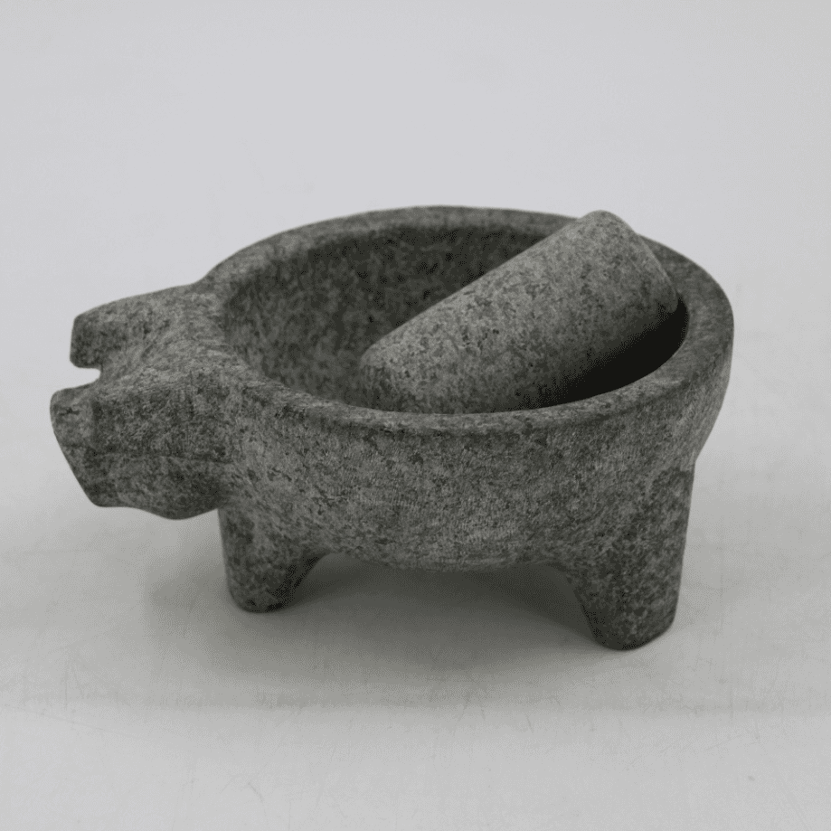 pig shape  stone  mortar  and pestle