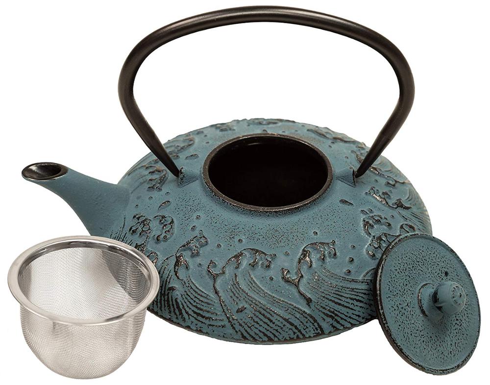 Cast Iron Teapot blue