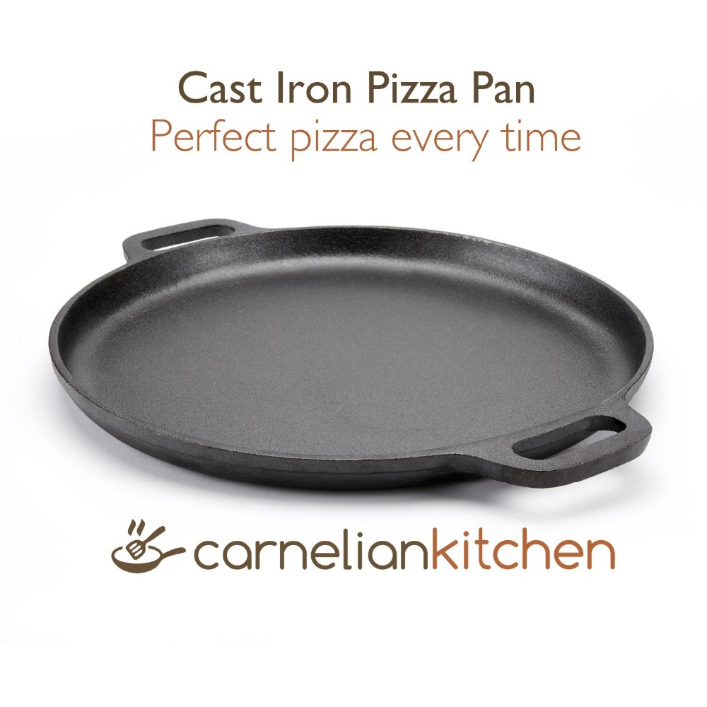 16inch round pre-seasoned cast iron reversible grill pizza pan
