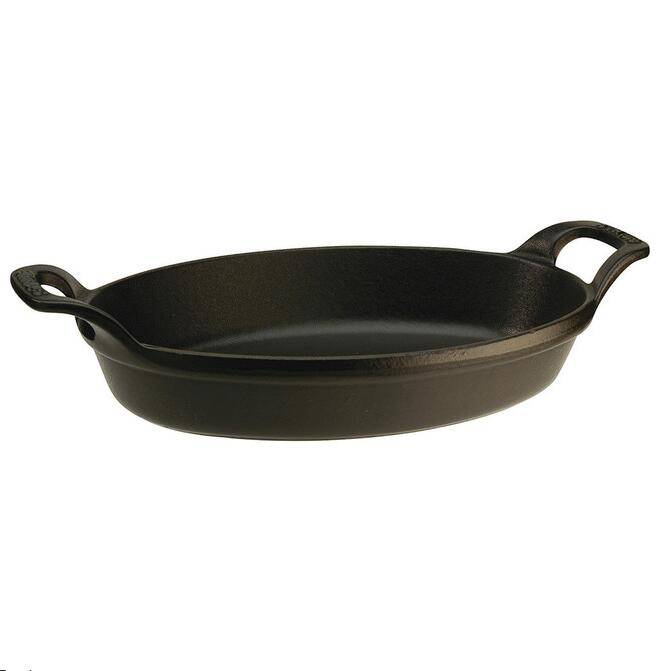 Mini Oval Cast Iron Roasting Dish, 8 Oz Black Matte