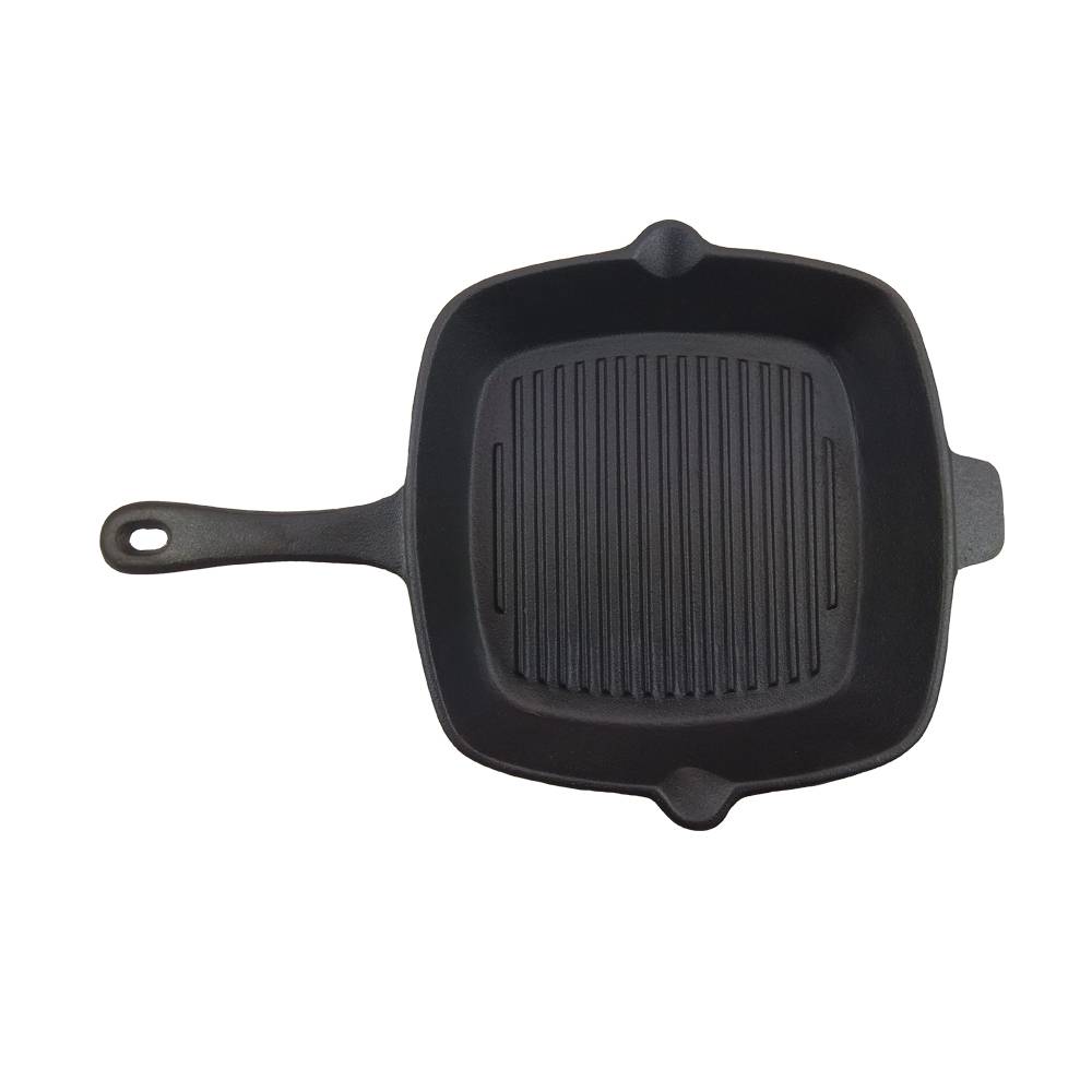 square shape cast iron grill roasting pan,24*24cm,Pre-seasoned