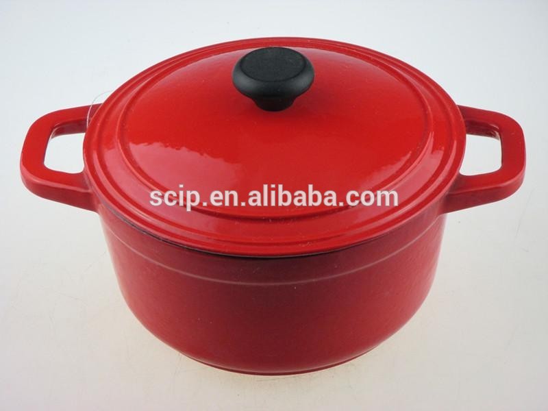 hot sale cast iron enamel round pot, low price cast iron pot