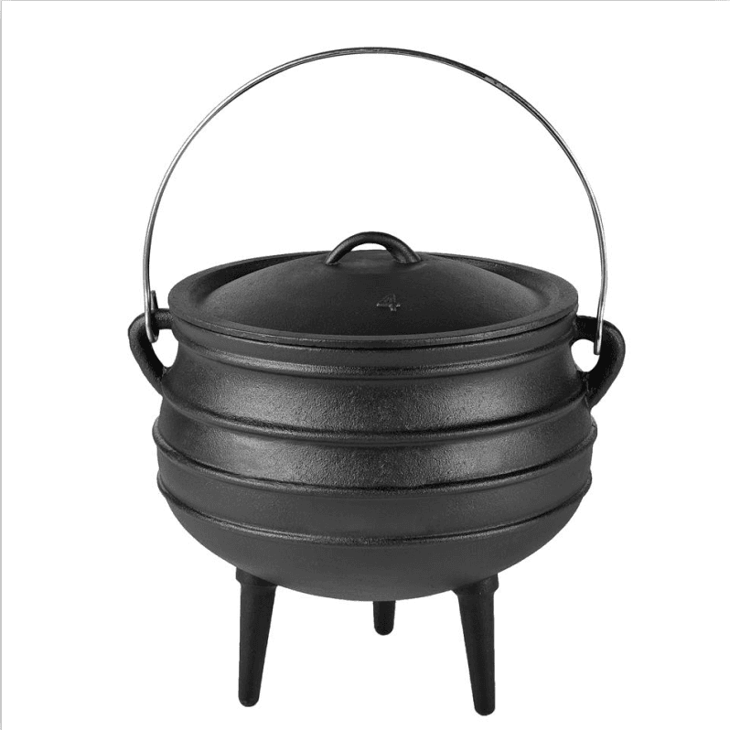 4# cast iron Africa potjie pot cast iron potjie with legs cast iron cauldron