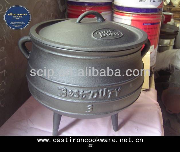 3# cast iron three legged potjie pot wholesale
