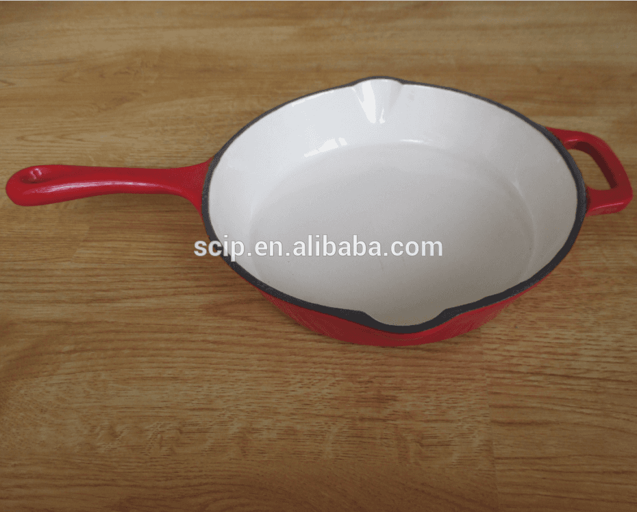 Factory best selling Cast Iron Frying Pan -
 FDA red enamel cast iron skillet 26cm cast iron fry pan – KASITE