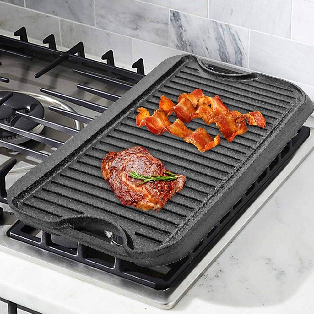 Wholesale Pre-Seasoned Cast Iron Griddle with Grill Press, Large Nonstick  Two Burner Flat Universal Pancake Grill Pan Set for Indoor Oven factory and  suppliers