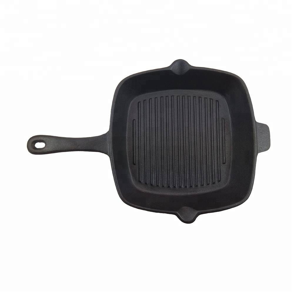 Pre-seasoned square shape grill pan cast iron