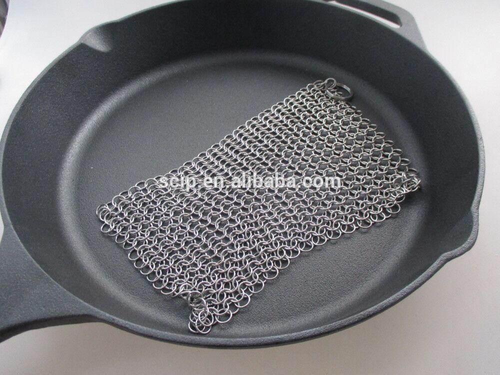 Royal Kasite stainless steel chained cast iron skillet cleaner