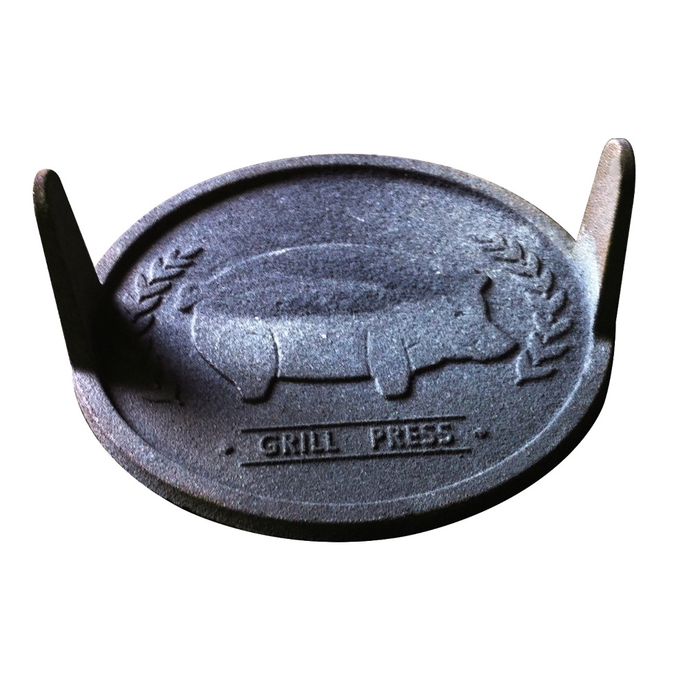 Cast Iron Burger Press with Wooden Handle