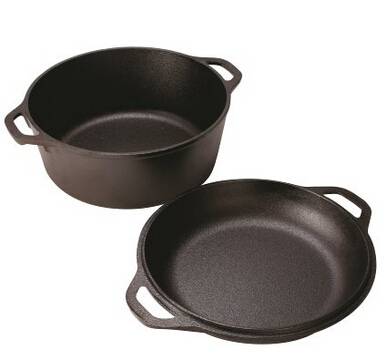 Double Dutch Oven and Casserole with Skillet Cover, 5-Quart