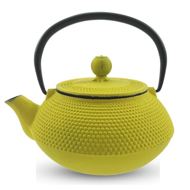 Chinese wholesaler price 0.8L cast iron tea pot in colorful coating