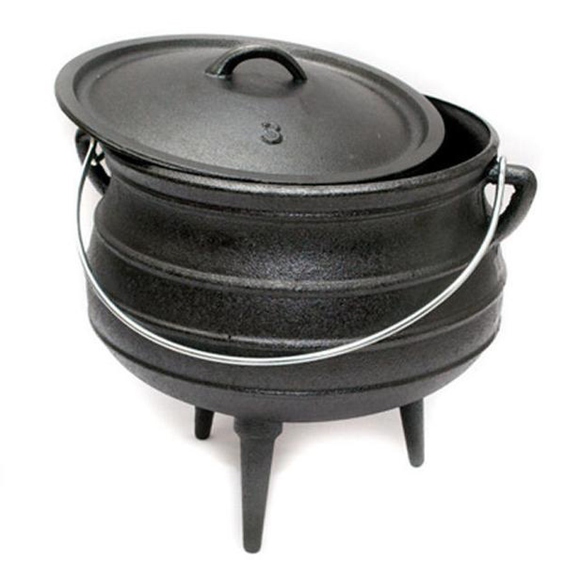 13 years golden supplier three legs cast iron south Africa food recipes dutch oven, 4#, large size