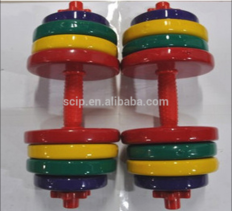 cheap adjustable 20kgs colorful cast iron Dip dumbbell set