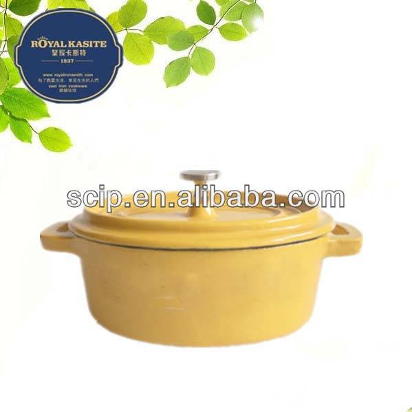 yellow enameled exported to French clients cast iron casserole