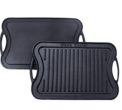 Reversible Cast Iron Grill Griddle, 17 x 10 inch