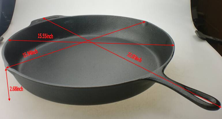 FDA certificate 16inch preseasoned cast iron frying pan