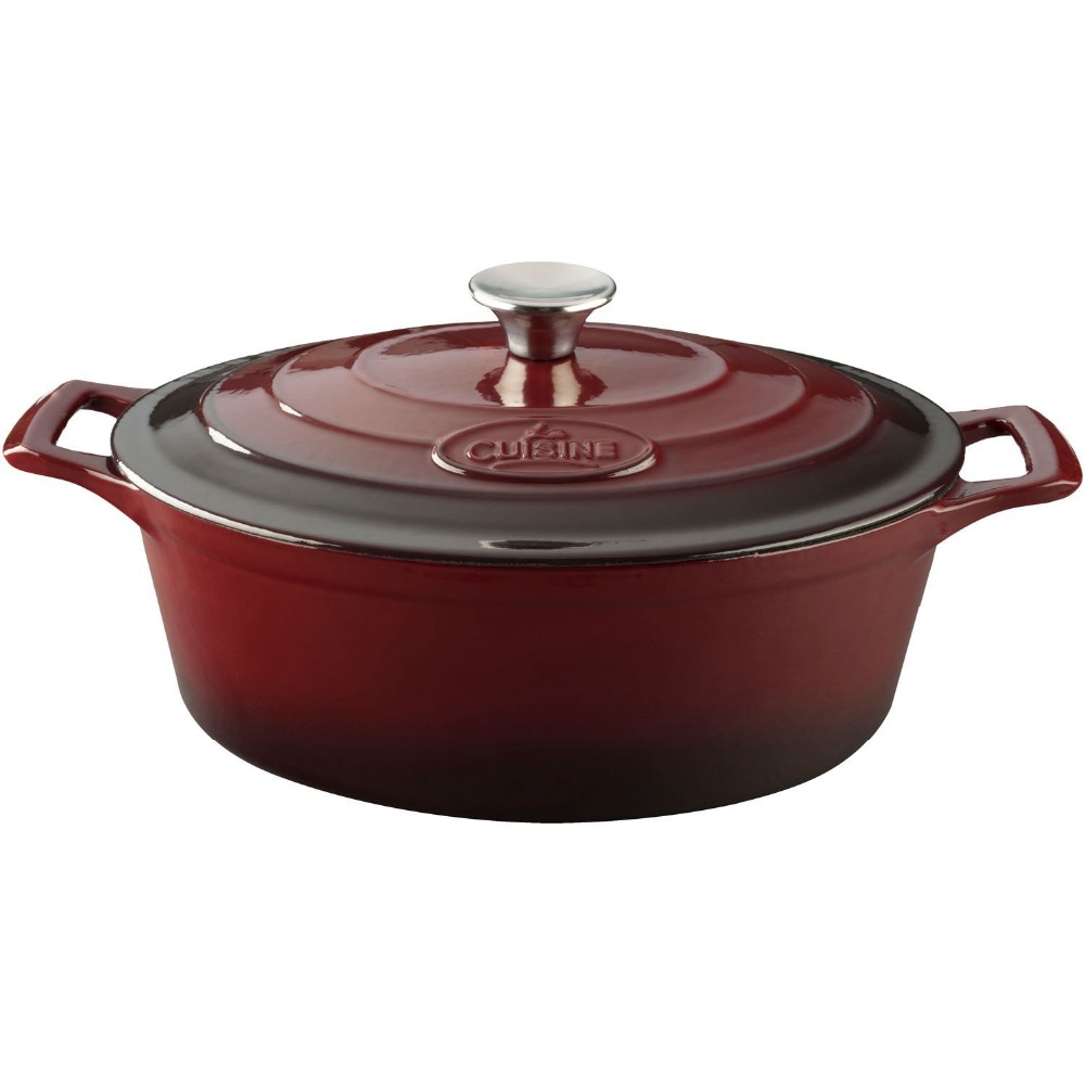 Chinese Pro 4.75 Qt Enameled Cast Iron Oval Covered Dutch Oven casserole
