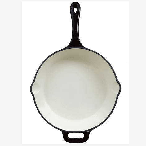 black color Round Enamel Cast Iron fry pan ceramic coating
