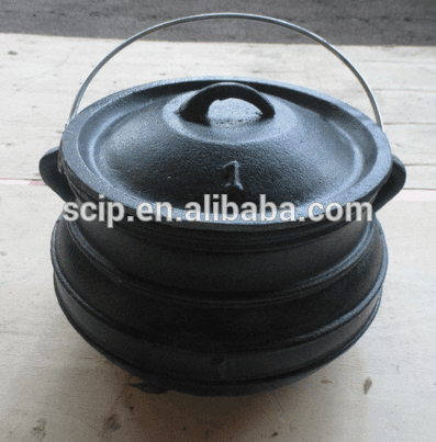 flat bottom cast iron cauldron pot