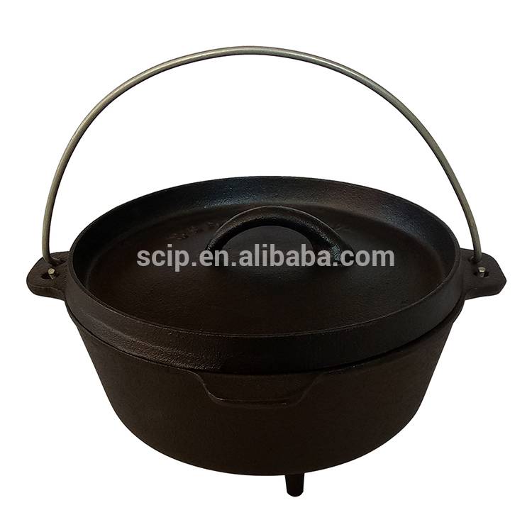 Cast Iron Camping Dutch Oven, Camping Cookware, Durable, 4.5QT