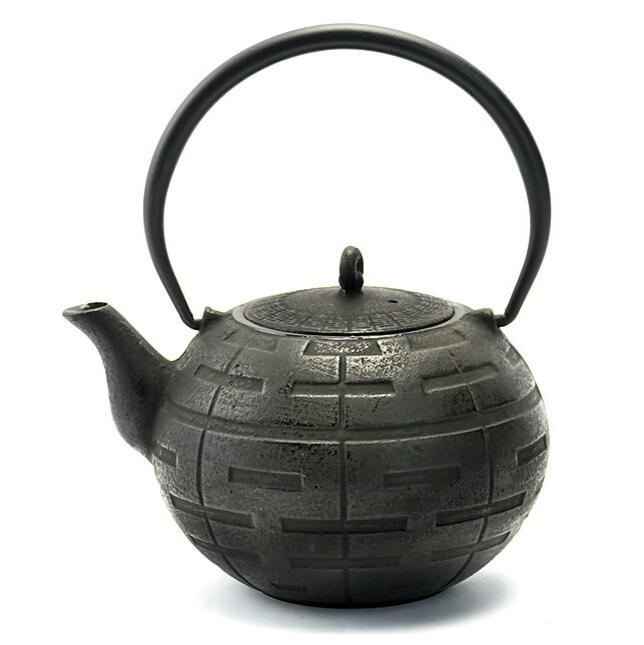 Geometric Cast Iron Teapot, Black