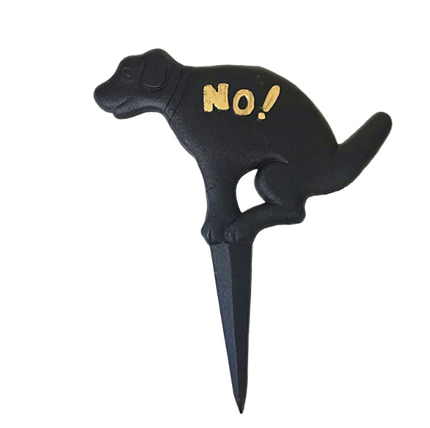 No Pooping On Grass! Dog Sign (Cast Iron)