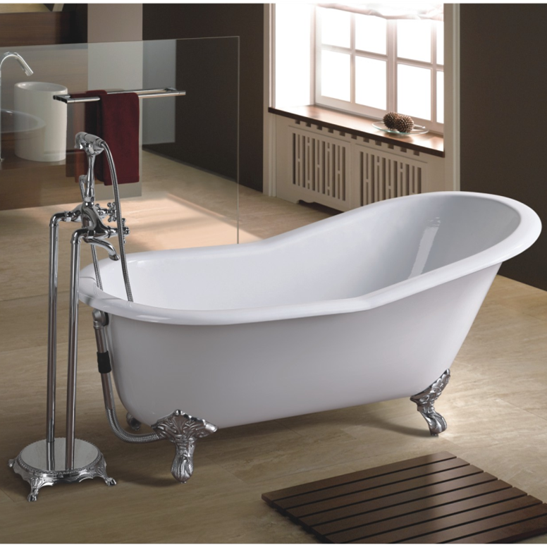 Europe style for Traditional Metal  Tea Kettle -
 freestanding enameled cast iron bathtub single slipper tubs – KASITE