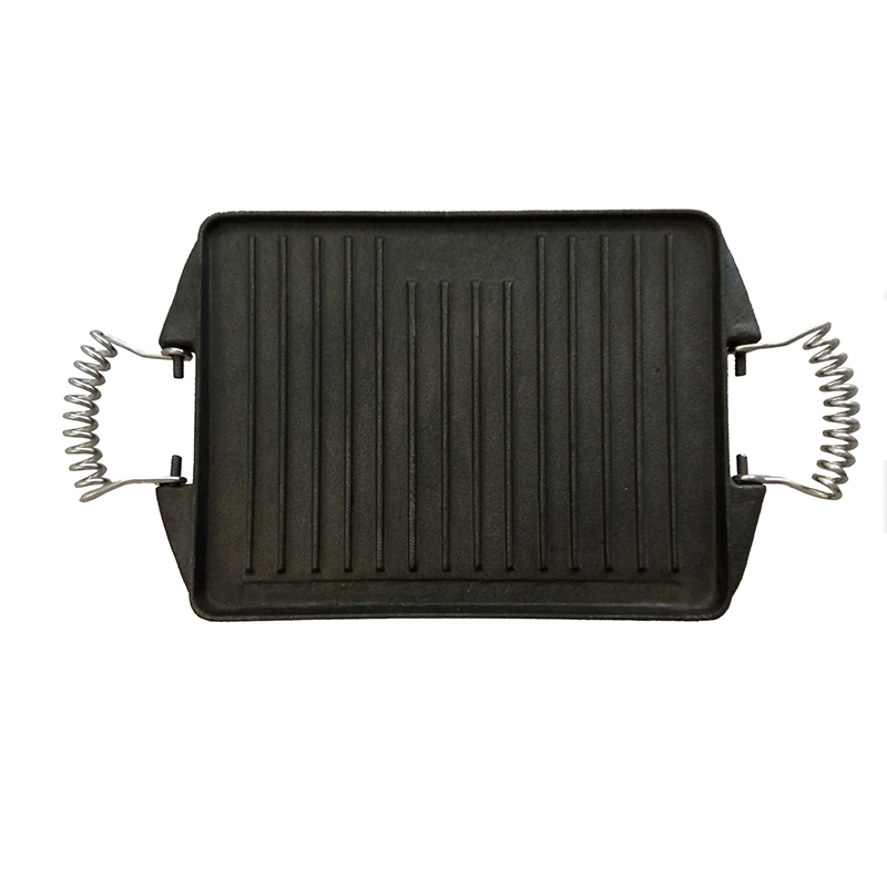 Mini Camping Cast iron Reversible Grill pan for BBQ