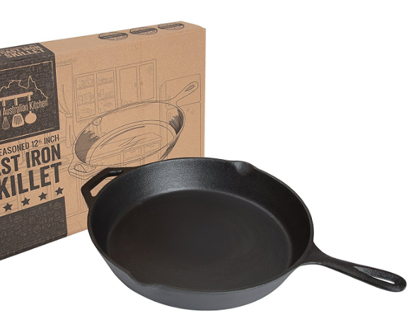 cast iron durable skillet frying pan with assistant handle and long handle