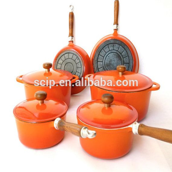 Cheap price Cast Iron Pan With Long Handle -
 4PCS enamel cast iron cookware set – KASITE