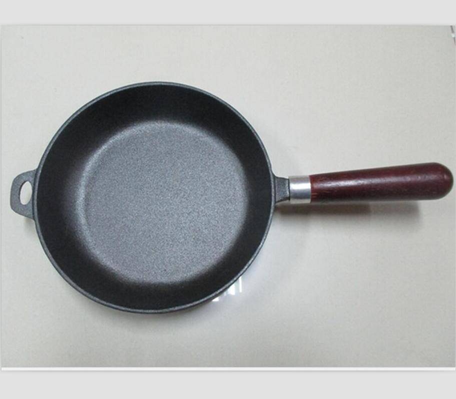wood handle cast iron fry pan for sale enameled cast iron skillet