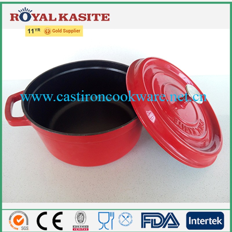 Cast Iron Enameled Round Dutch Oven/casserole/cocotte