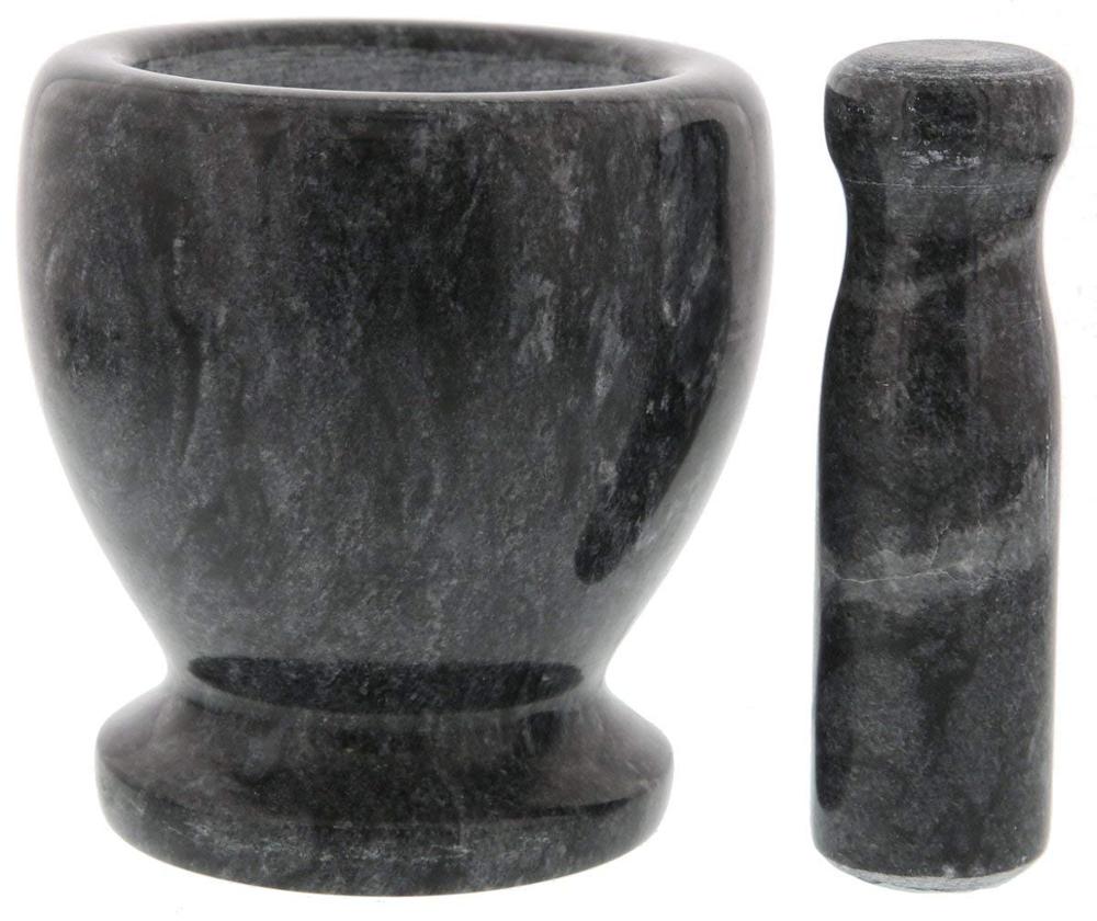 Pestle and Mortar Marble Set – Grinding Pastes Meal – 5 x 4.5 inches